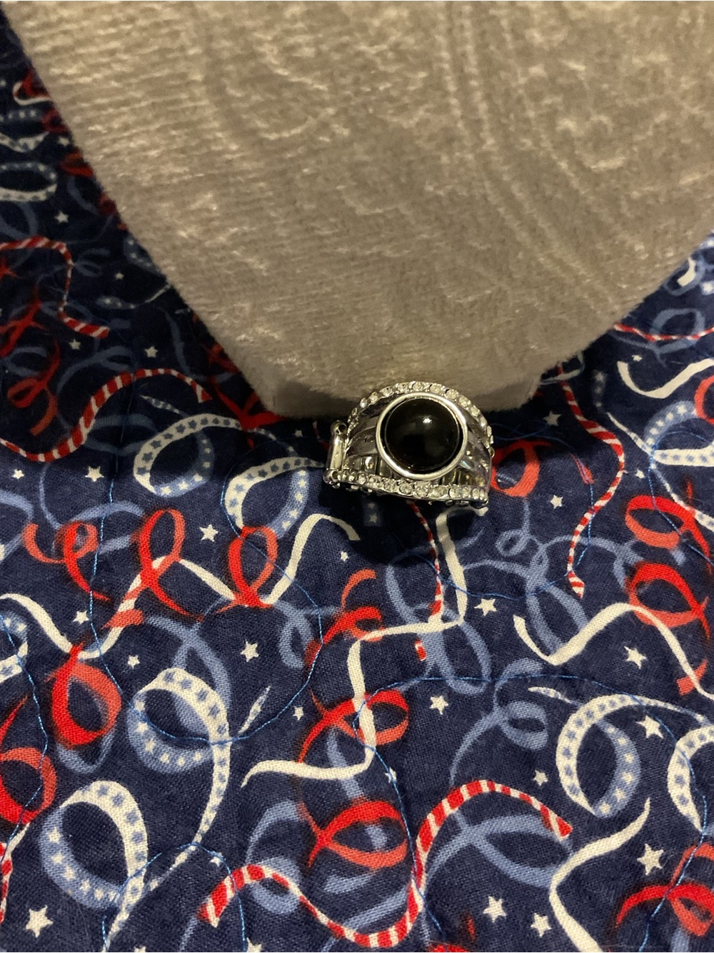 paparazzi Silver Black Cocktail Ring with Crystal Accents a big break